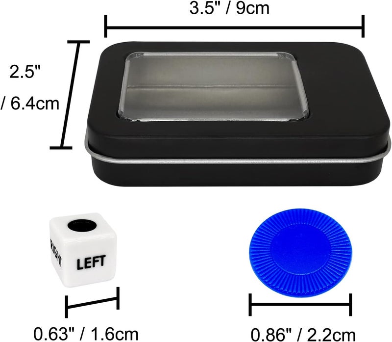 Ahoper Left Right Center Dice Game Prime Set with 3 Dices + 40 Chips. Left on The Product Means Pass 1 chip to The Left, Right on The Product Means Pass 1 chip to The Right.(Blue) - Image 4